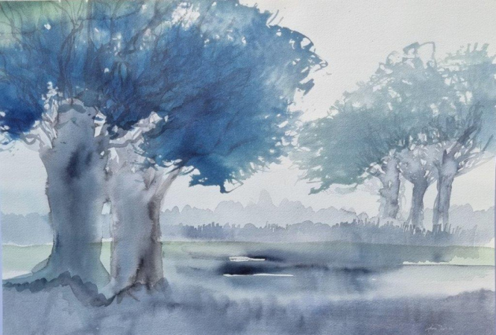 De blå träden 1 i gruppen Alla konstverk / Akvarell hos NOA Gallery (100185_Anna Jormin 1)